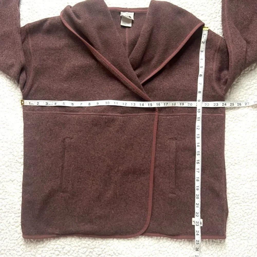 The North Face Crescent Oversized Wrap Hoodie Brown Heather Jacket Sweater SZ L - Picture 8 of 15